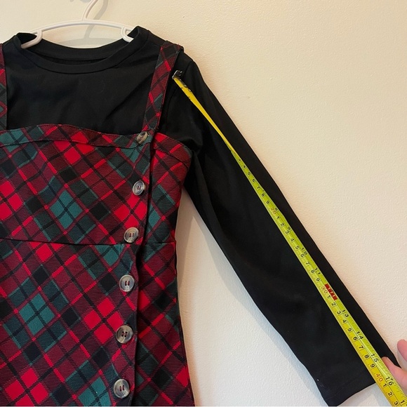 🌼 5/$25 Girls Holiday Plaid Dress Layered Top 6X Monkey Bars Tartan Christmas - Picture 7 of 7